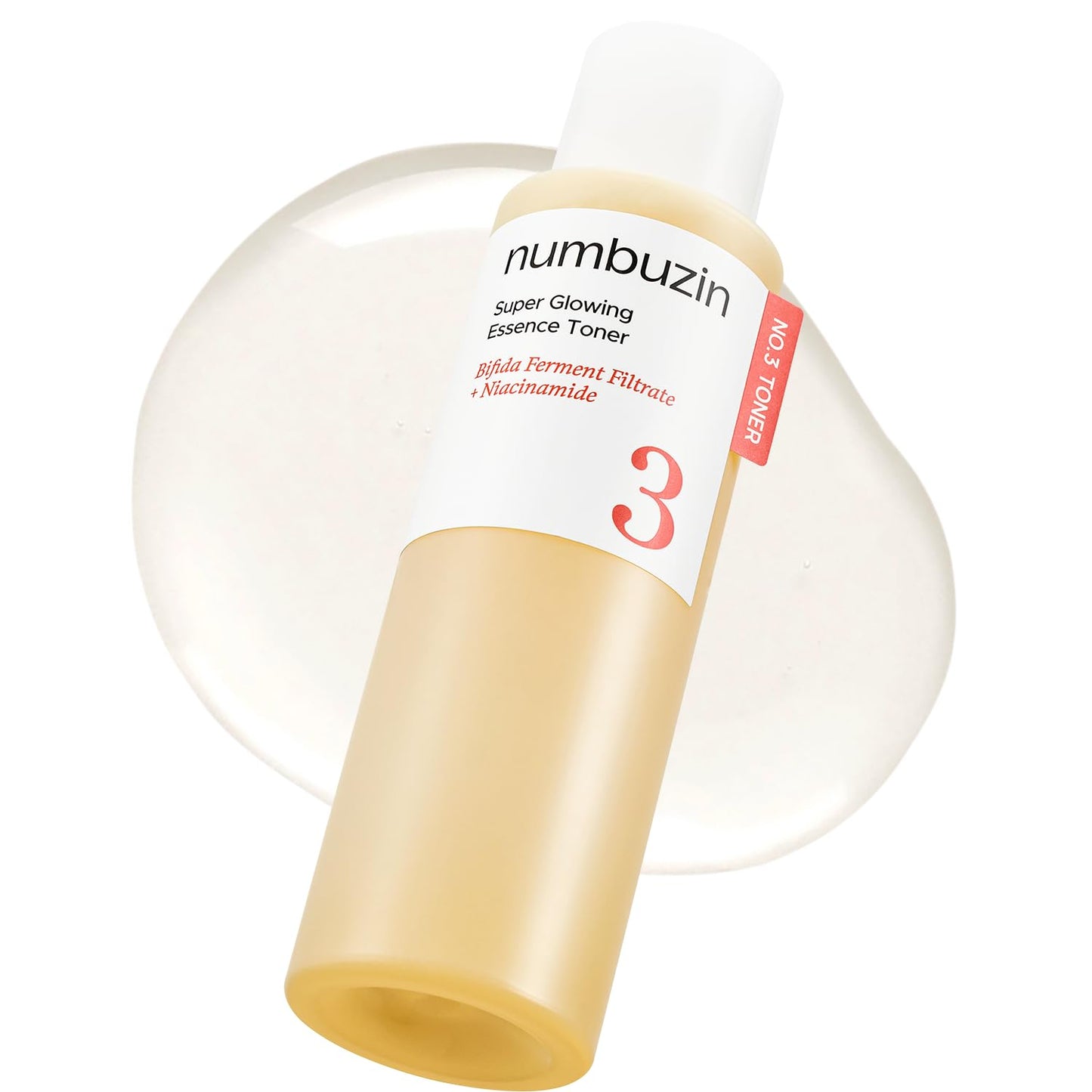 numbuzin No.3 Super Glowing Essence Toner, Fermented Toner for Skin Glow & Texture, Bifida, Niacinamide, Hydrating, Radiance-Boosting Essence, Pore Reset, 6.76 fl oz (200ml)