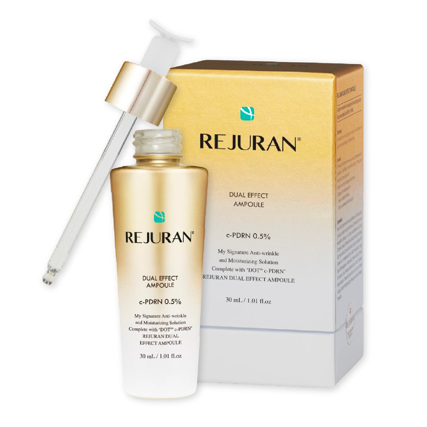 REJURAN Dual Effect Ampoule, DOT DUAL c-PDRN?? Face Serum, 1.01 fl oz