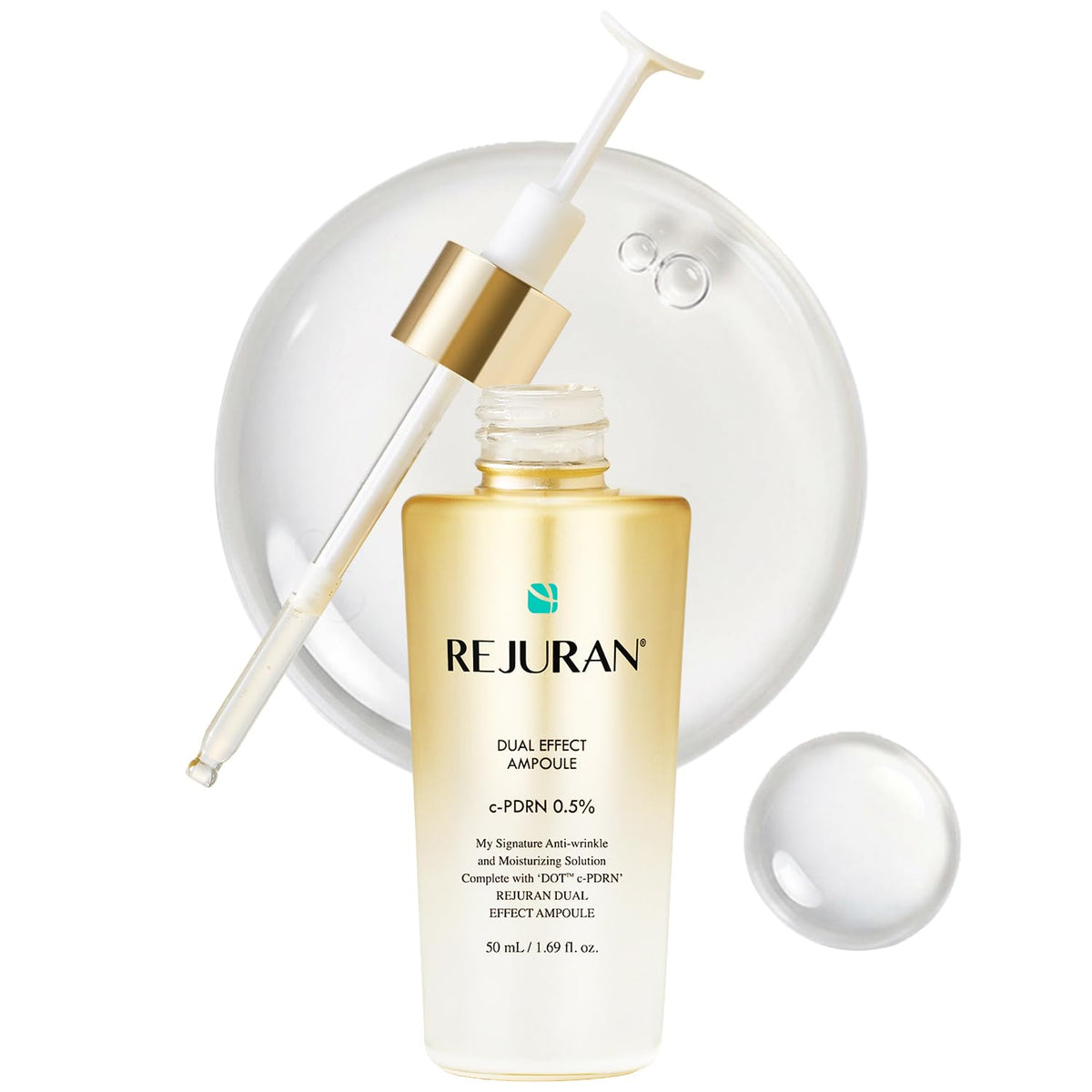 REJURAN Dual Effect Ampoule, DOT DUAL c-PDRN?? Face Serum, 1.69 fl oz