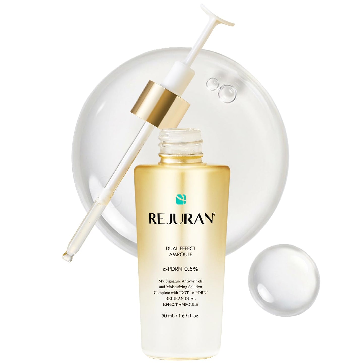 REJURAN Dual Effect Ampoule, DOT DUAL c-PDRN?? Face Serum, 1.69 fl oz