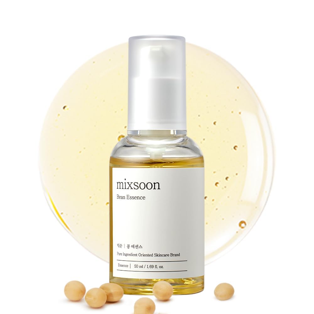 mixsoon Bean Essence Korean Skin Care, Gentle AHA Exfoliating Essence for Glass Skin Glow, Hydrating Face Serum with Fermented Bean, Smooth Skin, 50ml / 1.69 fl.oz. Korean Glass Skin Care