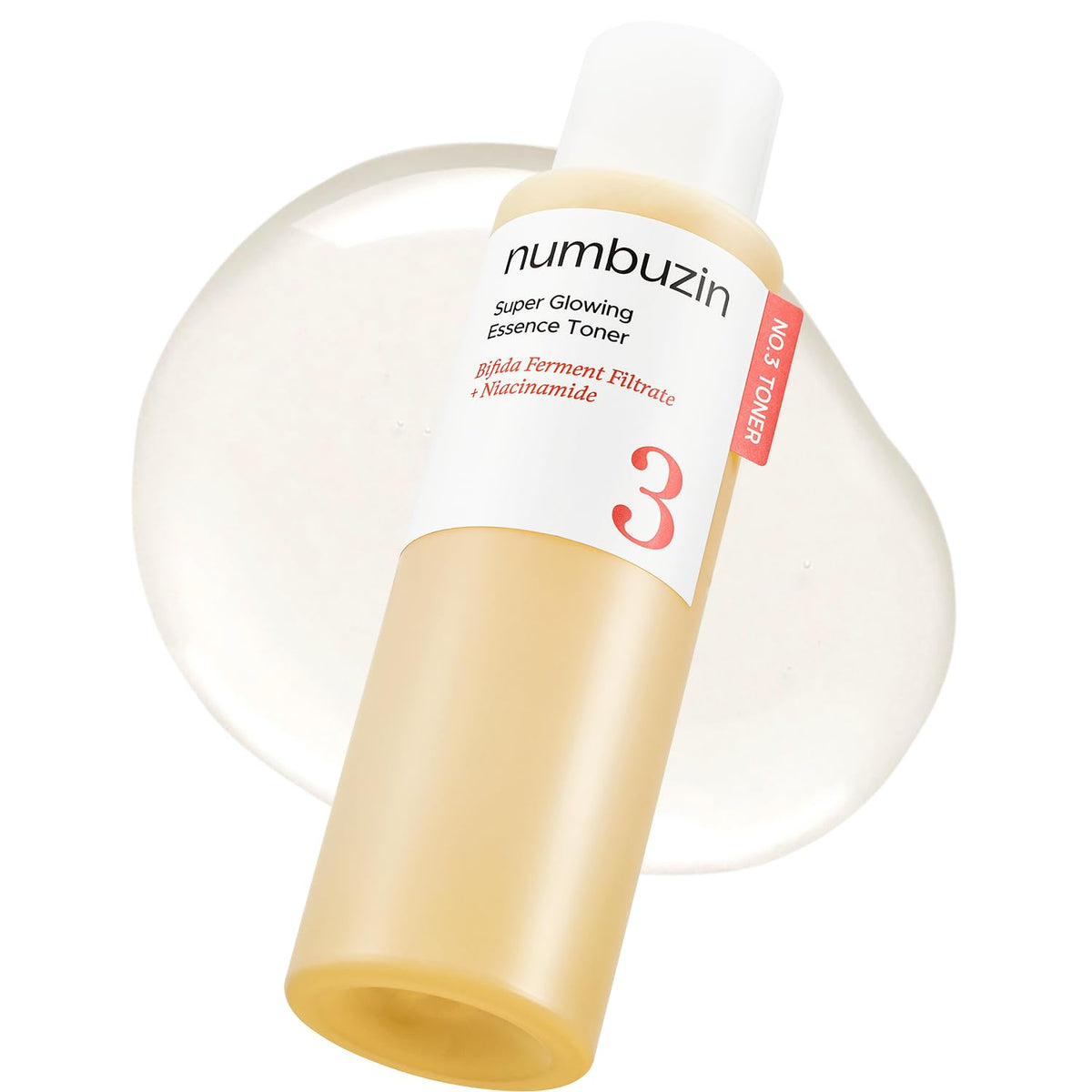 numbuzin No.3 Super Glowing Essence Toner, Fermented Toner for Skin Glow & Texture, Bifida, Niacinamide, Hydrating, Radiance-Boosting Essence, Pore Reset, 6.76 fl oz (200ml)