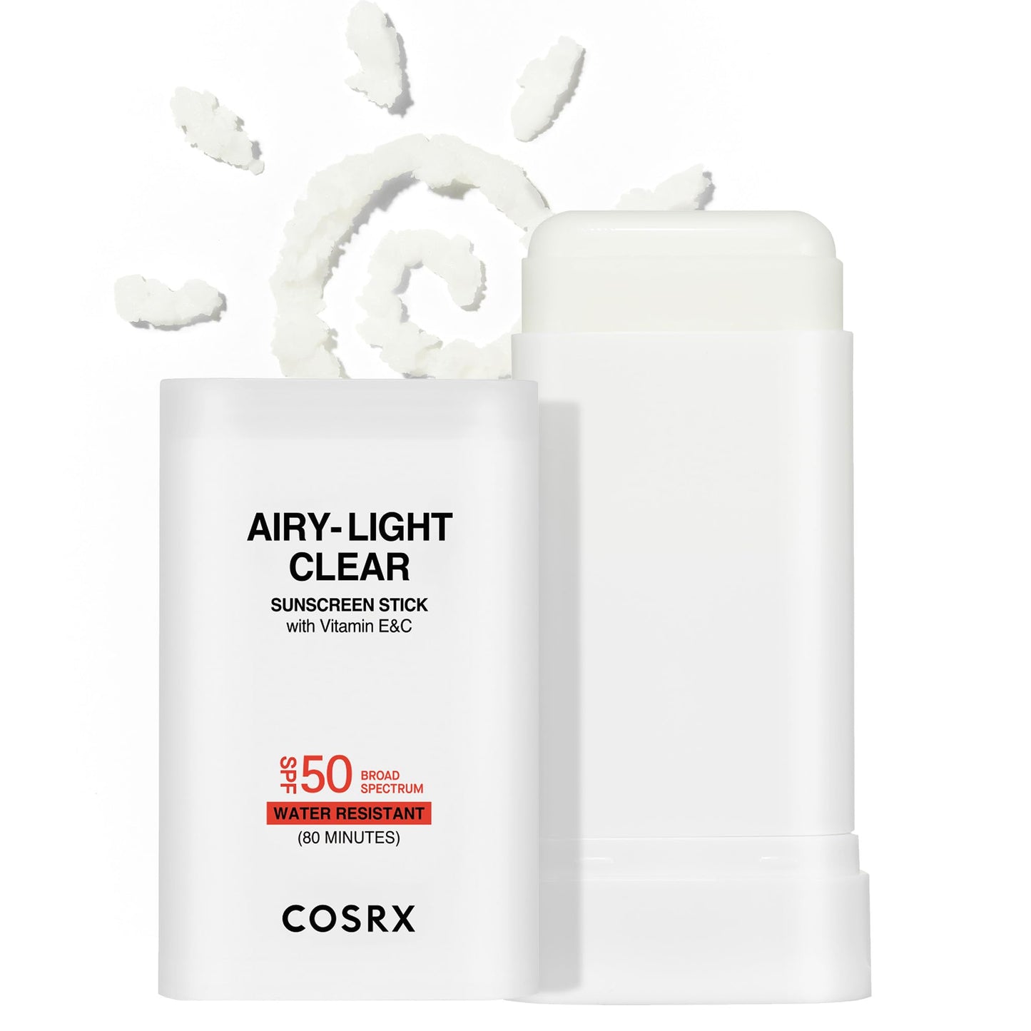 COSRX Airy-Light Clear Sunscreen Stick with Vitamin E&C, SPF 50, 0.67 oz