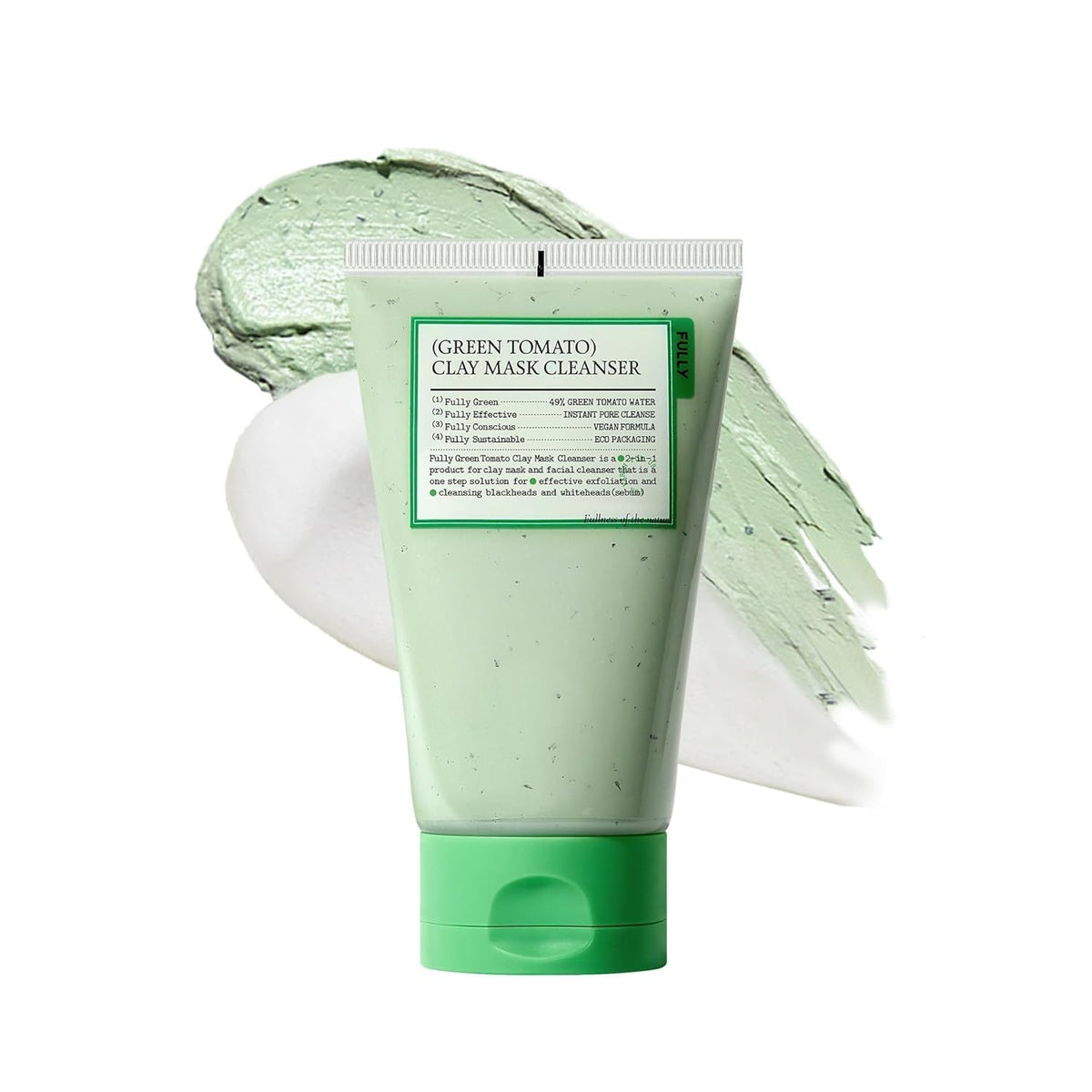 FULLY Green Tomato Pore Clay Mask Cleanser for Deep Cleansing, 4.05 fl oz