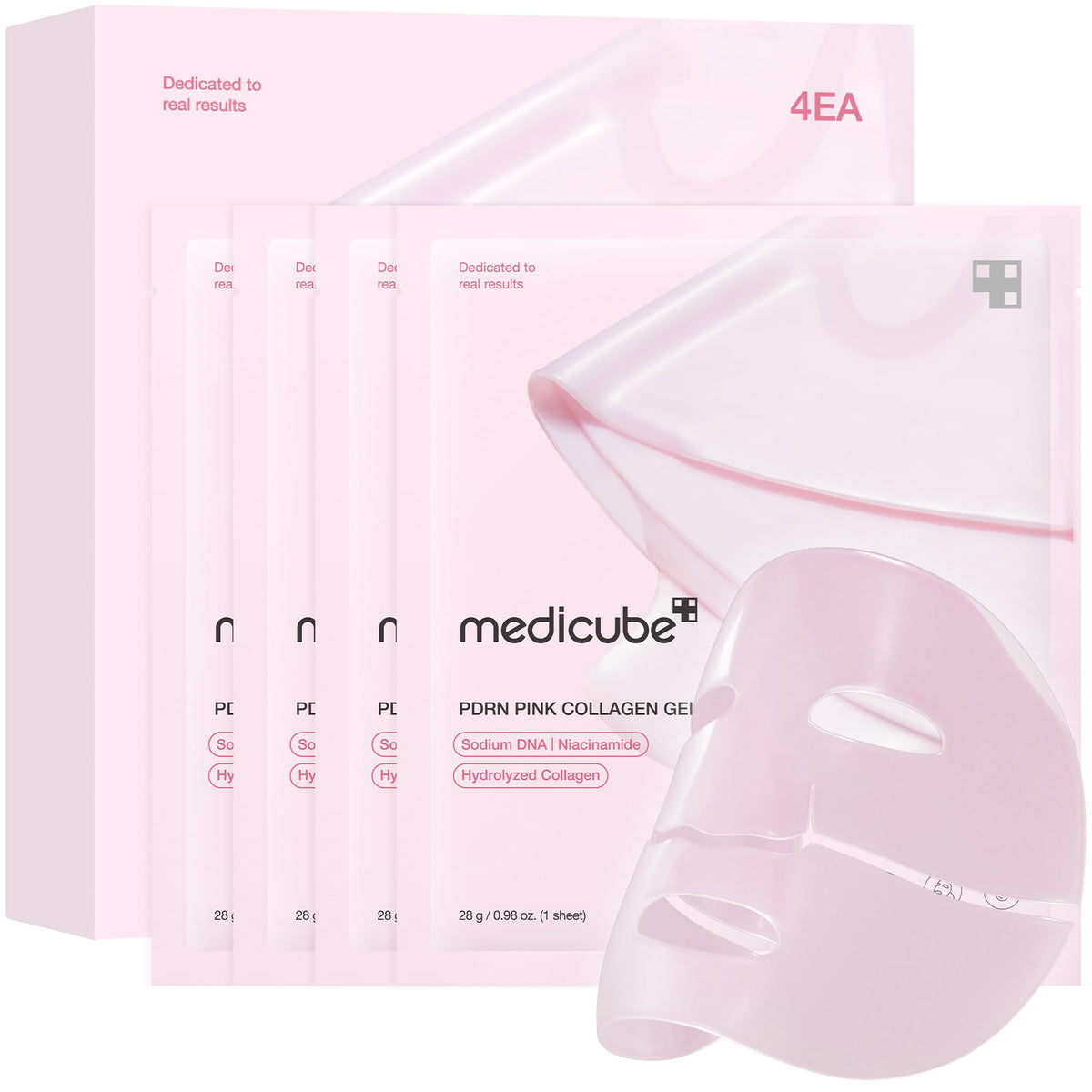 medicube Jelly Gel Mask with Salmon DNA PDRN Pink Collagen, 4EA