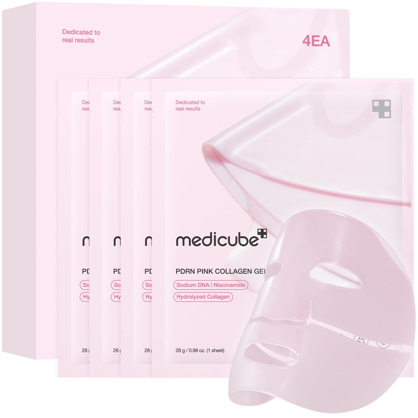 medicube Jelly Gel Mask with Salmon DNA PDRN Pink Collagen, 4EA