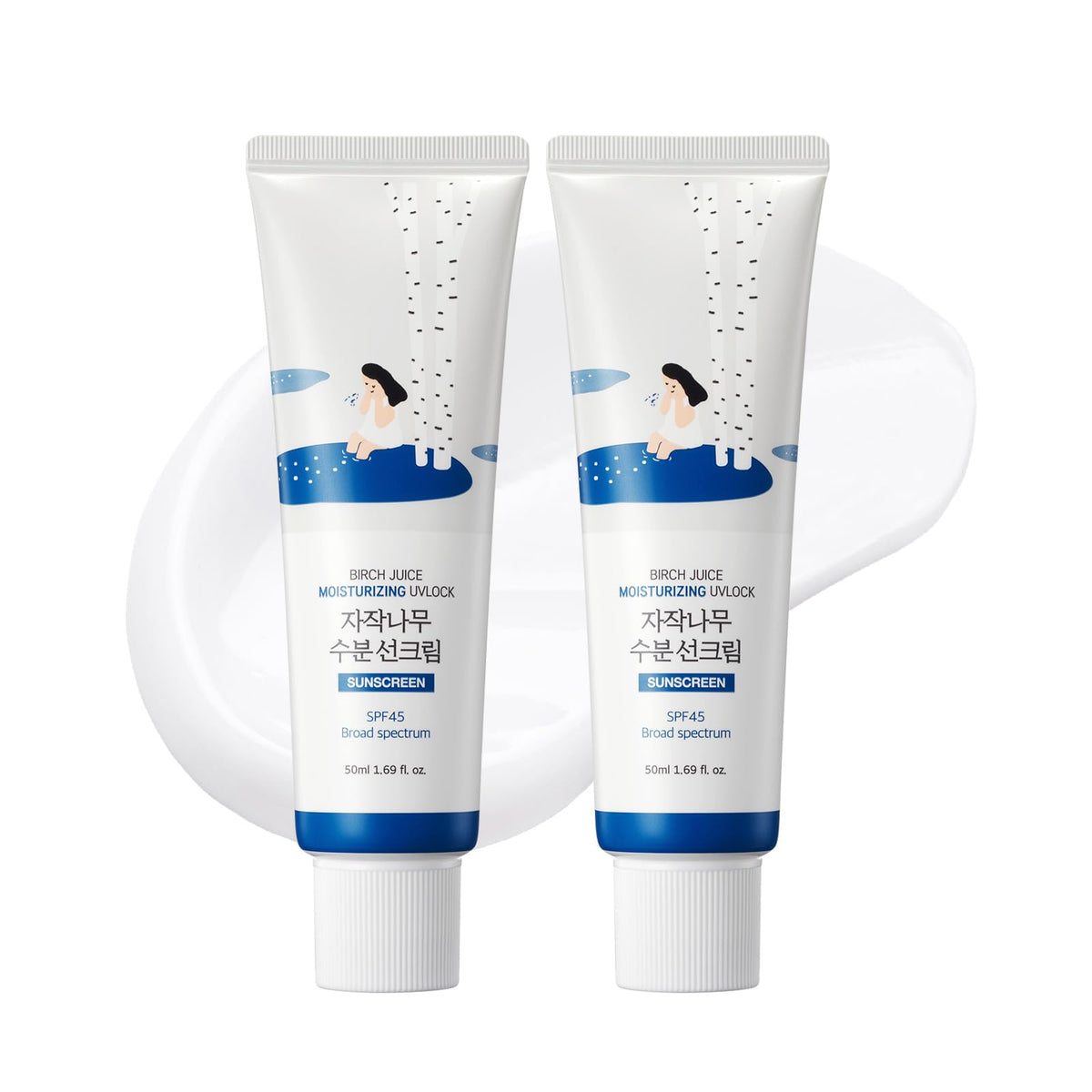 ROUND LAB Birch Juice Moisturizing UV LOCK SPF 45 1+1 (2-Pack)