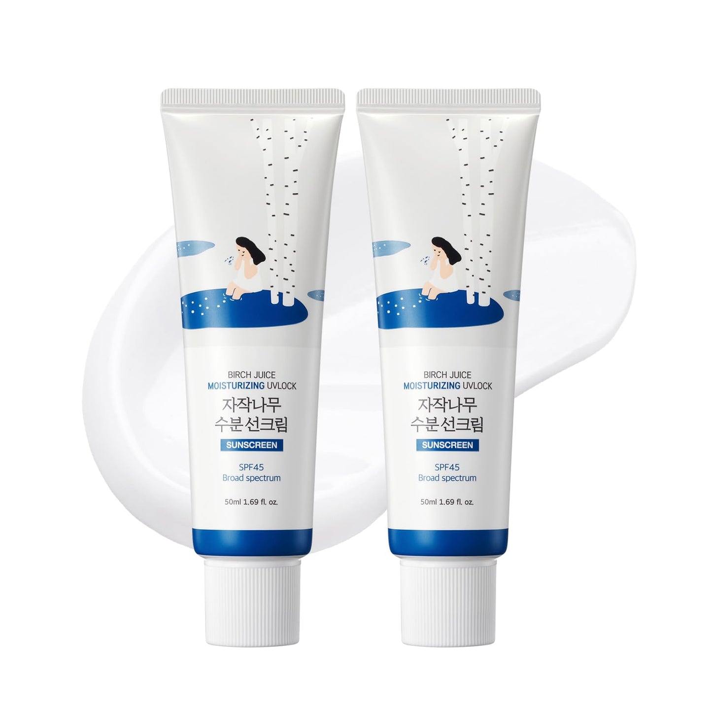 ROUND LAB Birch Juice Moisturizing UV LOCK SPF 45 1+1 (2-Pack)