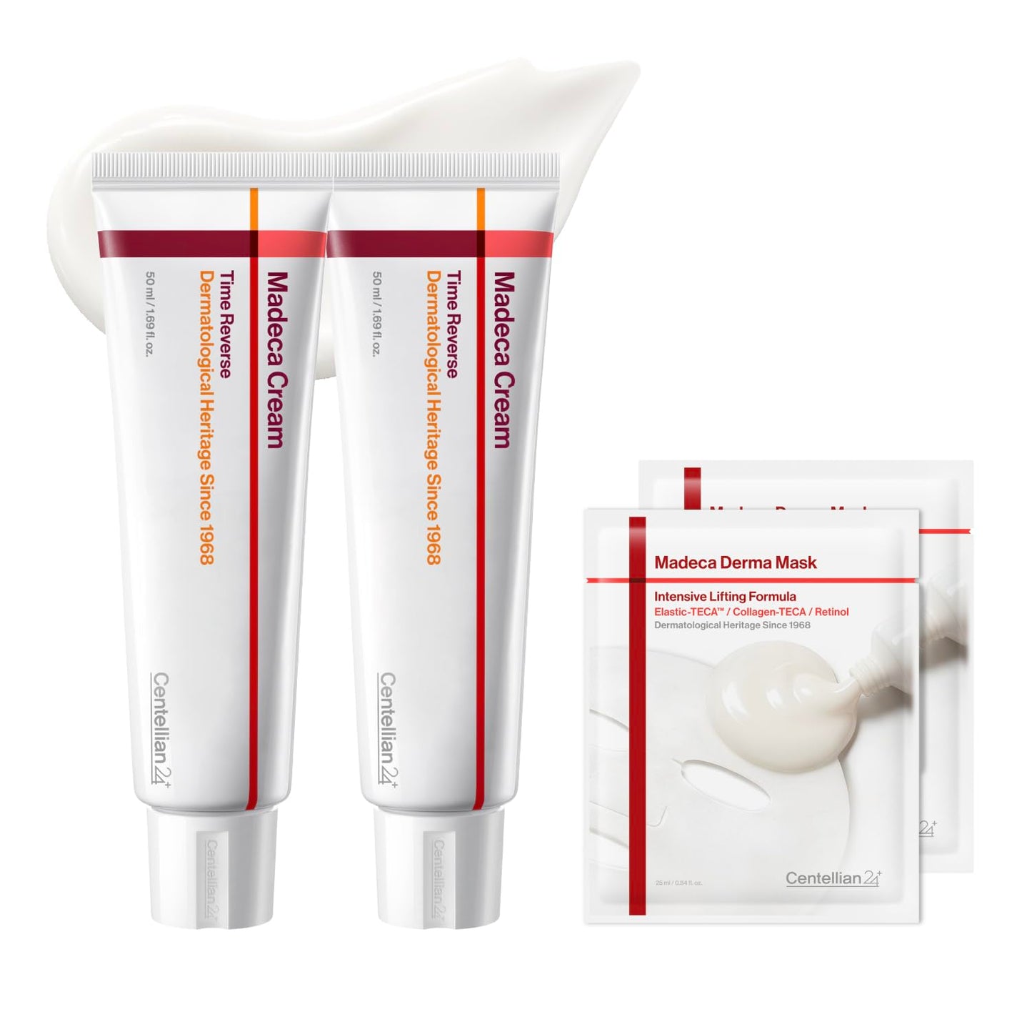 CENTELLIAN 24 Madeca Cream Time Reverse Set, 2x1.69 fl oz + 2 Lifting Masks