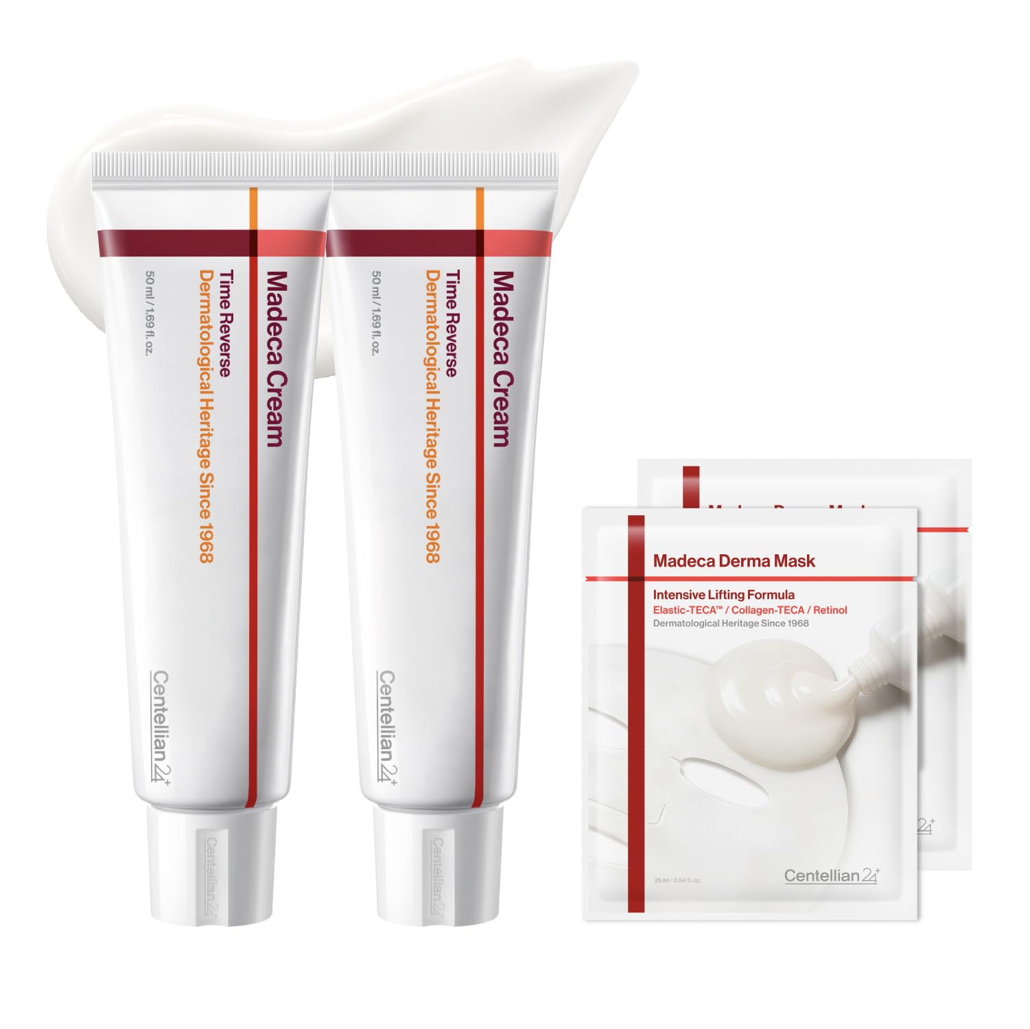 CENTELLIAN 24 Madeca Cream Time Reverse Set, 2x1.69 fl oz + 2 Lifting Masks
