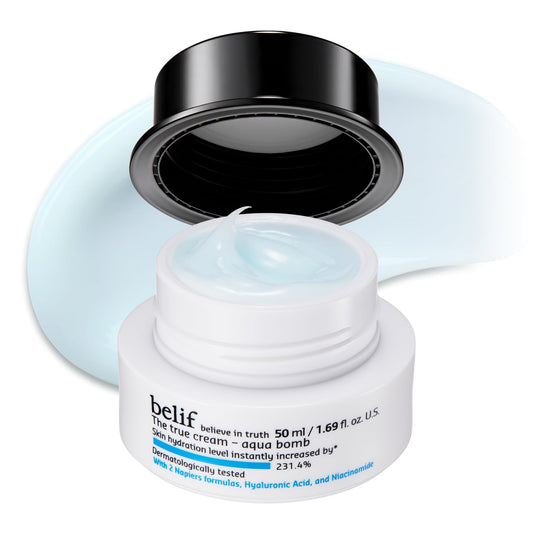 belif Aqua Bomb ? Daily Niacinamide Hydrating Moisturizer, Lightweight Plumping Facial Cream with Hyaluronic Acid & Squalane, Cooling Effect, Anti-Aging, Korean Skincare, 1.68 fl oz (50ml)