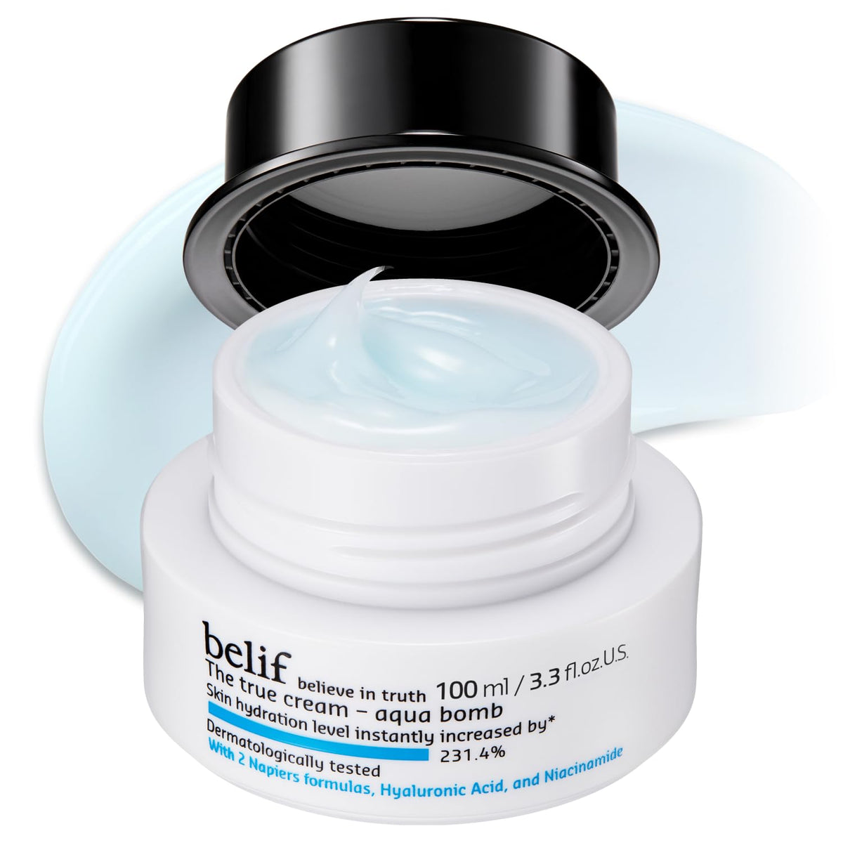 belif Aqua Bomb ? Lightweight Gel Moisturizer with Niacinamide, Hyaluronic Acid & Squalane | 72H Hydration + Cooling Effect, Korean Skincare (3.3 fl oz)