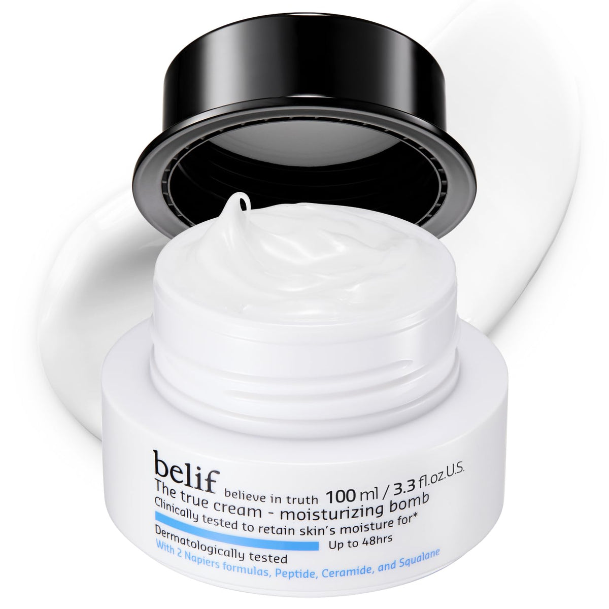 belif Moisturizing Bomb ? Daily Ceramide Moisturizer with Peptide & Squalane, 48hr Hydration & Anti-Aging, Milky & Lightweight, Restores Skin Barrier, Korean Skincare, 3.3 fl oz (100ml)