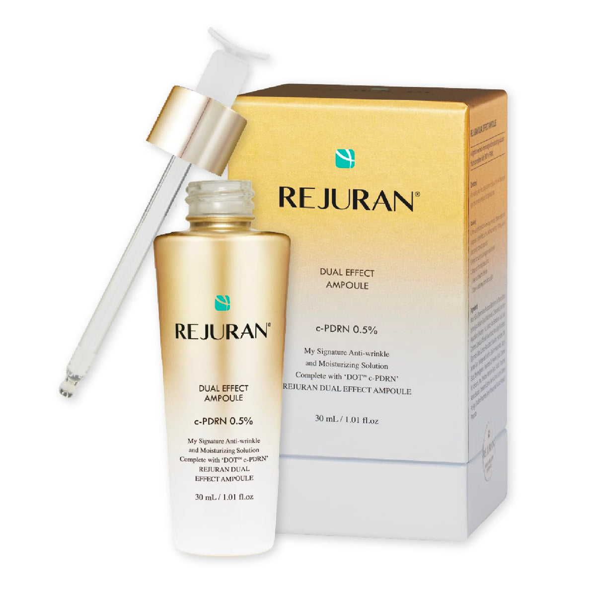 REJURAN Dual Effect Ampoule, DOT DUAL c-PDRN?? Face Serum, 1.01 fl oz