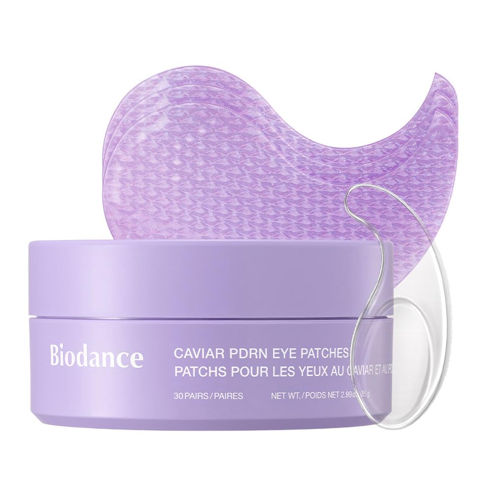 BIODANCE Hydrogel Eye Patches for Under Eye - Caviar PDRN, Depuffing & Eye Bags (60 Count)