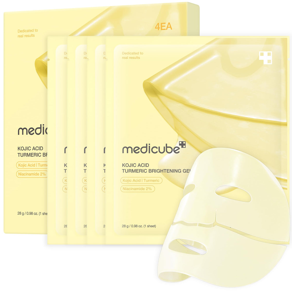 medicube Jelly Gel Mask with Brightening Kojic Acid Turmeric, 4EA