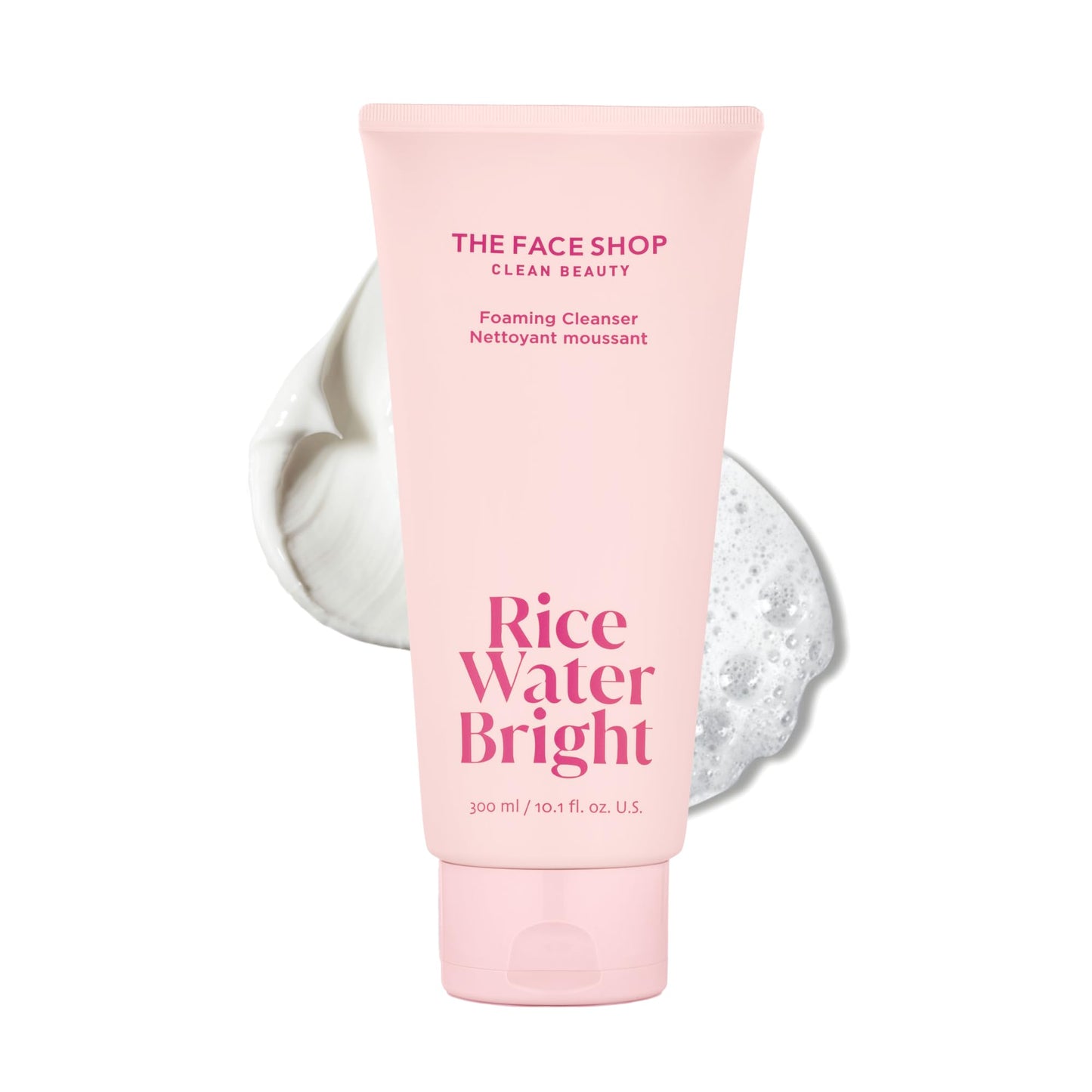 THE FACE SHOP Rice Water Bright Foaming Cleanser, Hydrating Korean Face Wash with Ceramides, Deep Pore Cleansing, All Skin Types, Gentle Skincare, Vegan, 10.1 fl. oz.