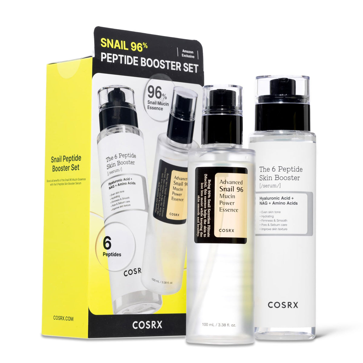 COSRX Snail Mucin 96% Peptide Booster Set, Self Care Gift Set for Women