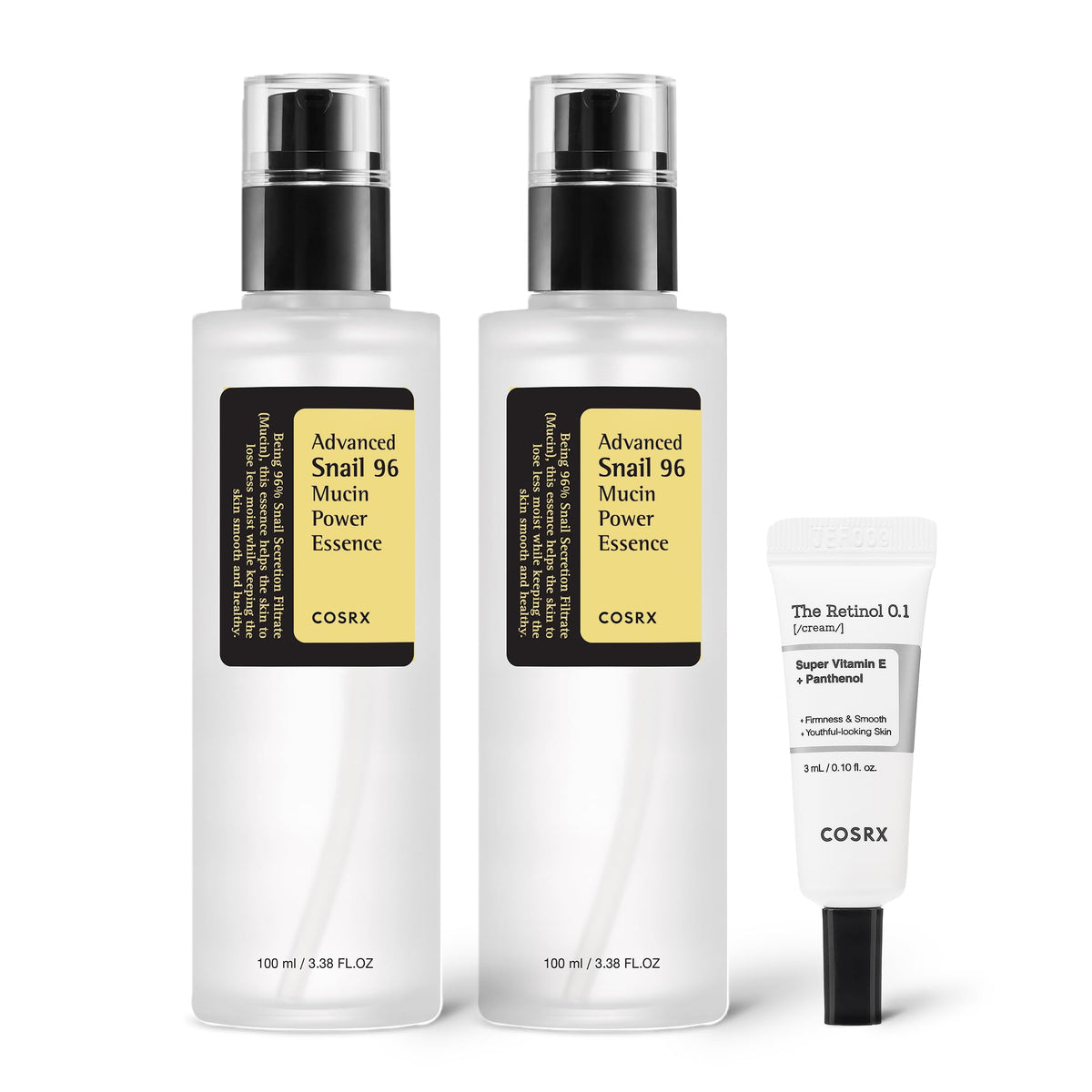 COSRX Snail 96% Mucin Essence 2ea & Retinol 0.1% Cream Mini Sample 1ea