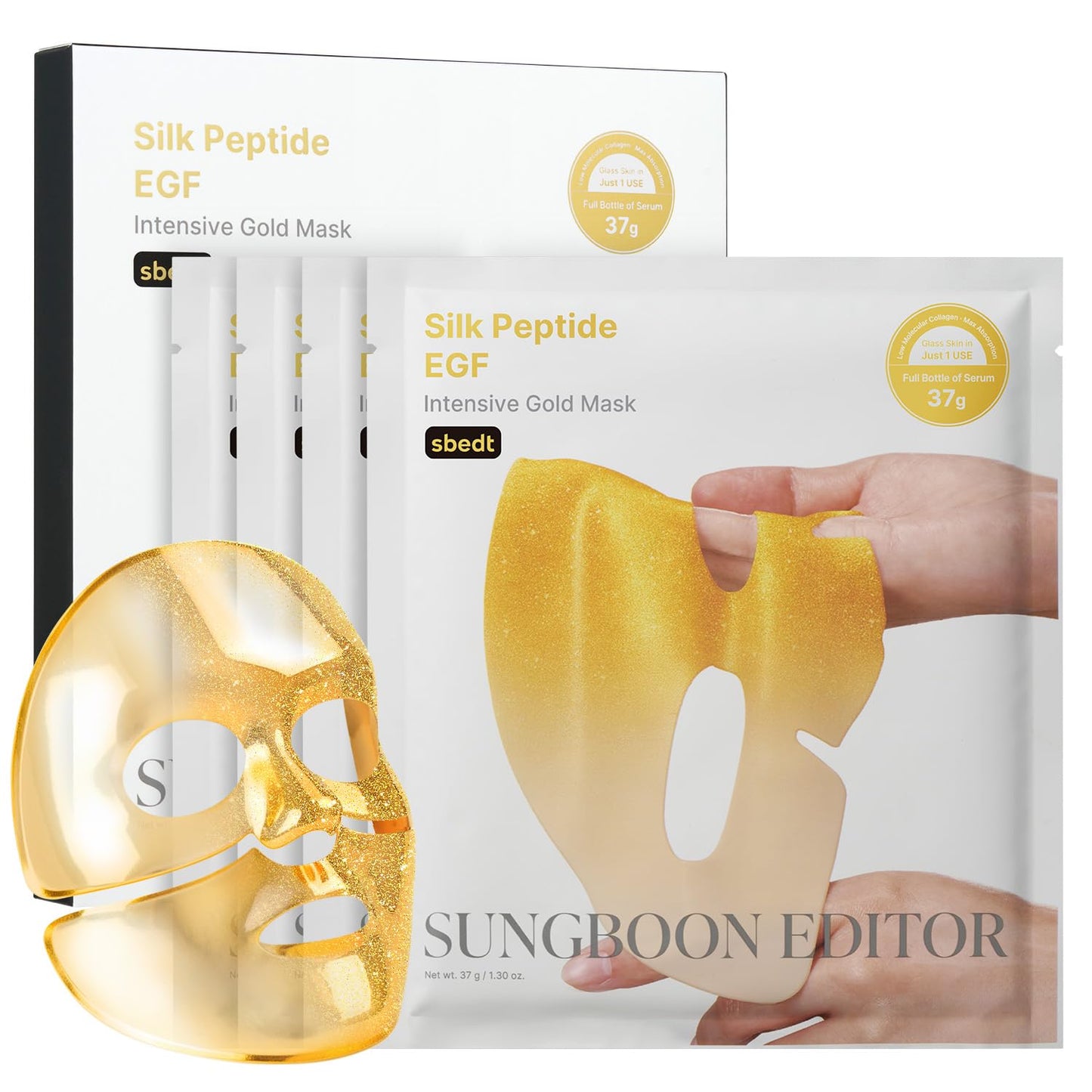 SUNGBOON EDITOR Deep Collagen Silk Peptide EGF Gold Overnight Mask, 37gx4ea