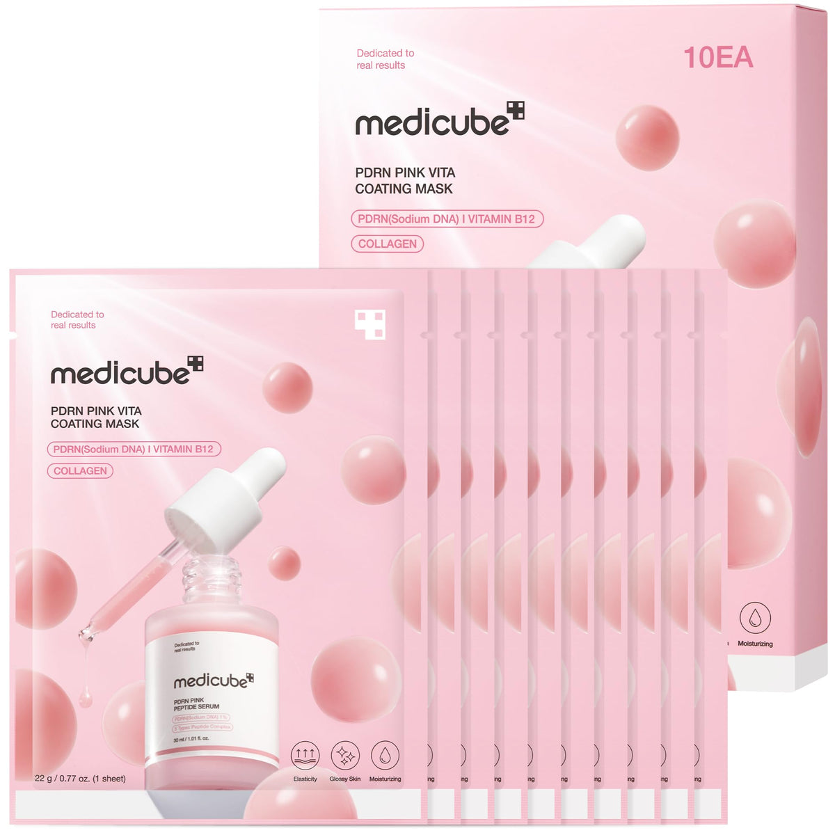 medicube Salmon DNA PDRN Pink Vitamin Coated Sheet Mask 10EA