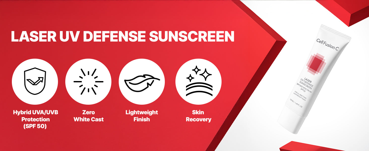 Protector Solar Facial Cell Fusion C Laser UV Defense SPF 50, Sin Rastro Blanco y Acabado Mate, Phyto PDRN para Recuperación de la Piel, Protector Solar Coreano para Rostro, 50ml / 1.69 fl.oz