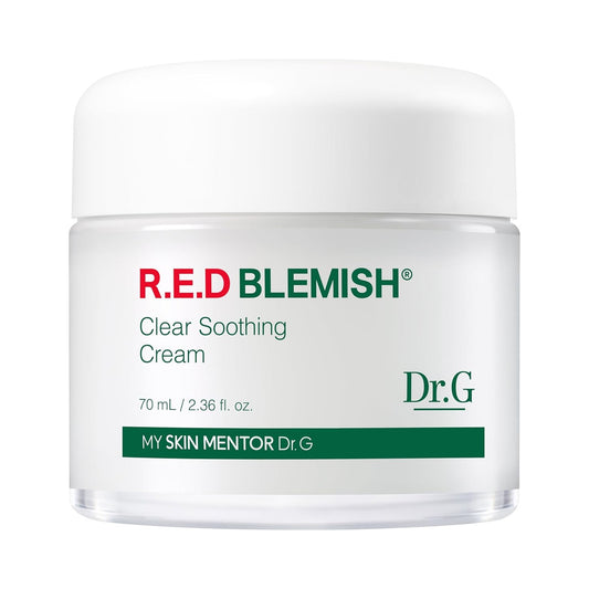 Dr.G Red Blemish Clear Soothing Korean Moisturizer Face Cream, 70ml - Cica Cream, Korean Skin Care Moisturizer, Korean Face Moisturizer, Facial Moisturizer, Korean Skincare, K Beauty Skincare Coreano