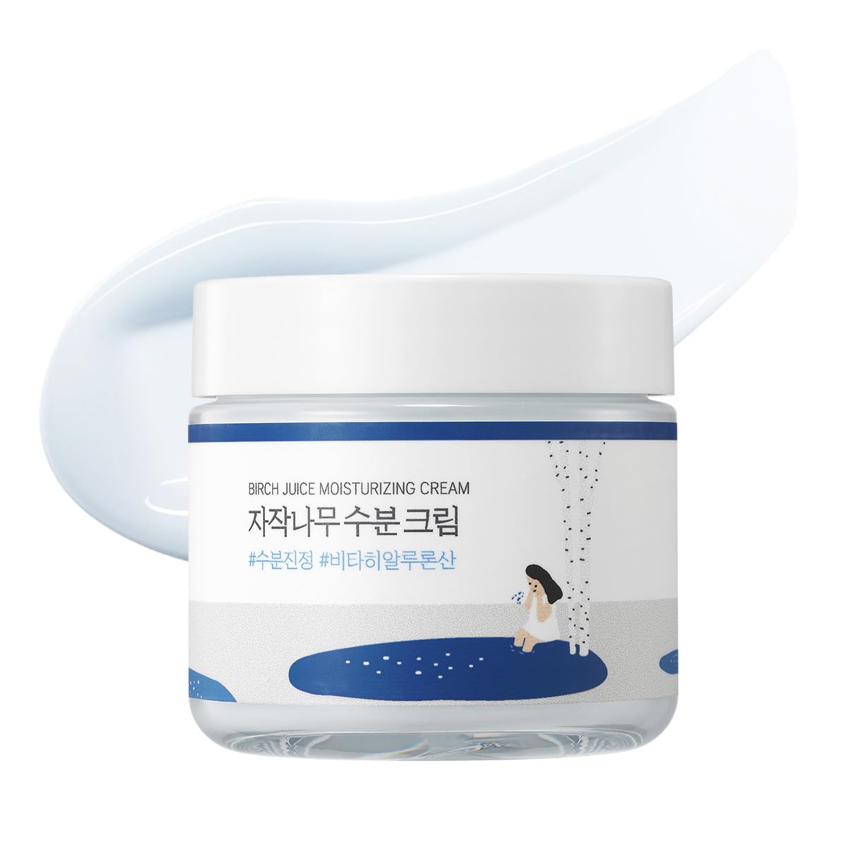 ROUND LAB Creme Hidratante de Seiva de Bétula 80 ml, Hidratante Facial Profundo de 48 Horas com Seiva de Bétula e Ácido Hialurônico Vita para Pele com Tendência a Acne, Reduz Sebo, Óleo, Cravos, Cuidados com a Pele Coreana