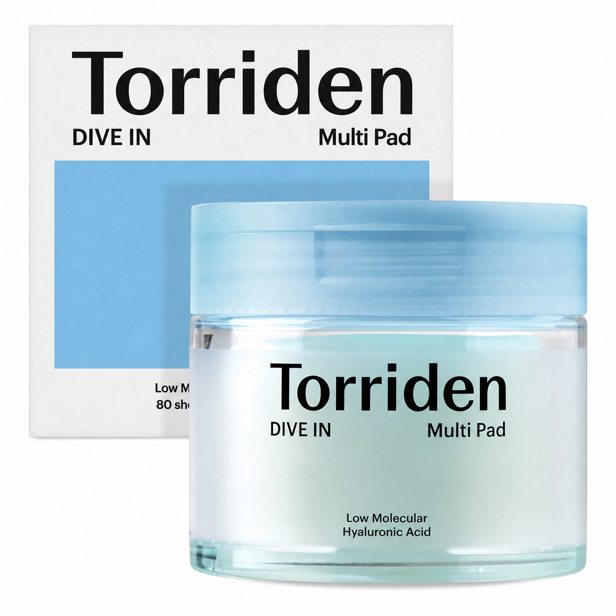 Torriden DIVE IN Multi Pad (80 pads) | Almohadillas faciales con suero para enfriar, calmar e hidratar | Ácido hialurónico, pantenol, alantoína