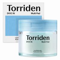 Torriden DIVE IN Multi Pad (80 pads) | Almohadillas faciales con suero para enfriar, calmar e hidratar | Ácido hialurónico, pantenol, alantoína