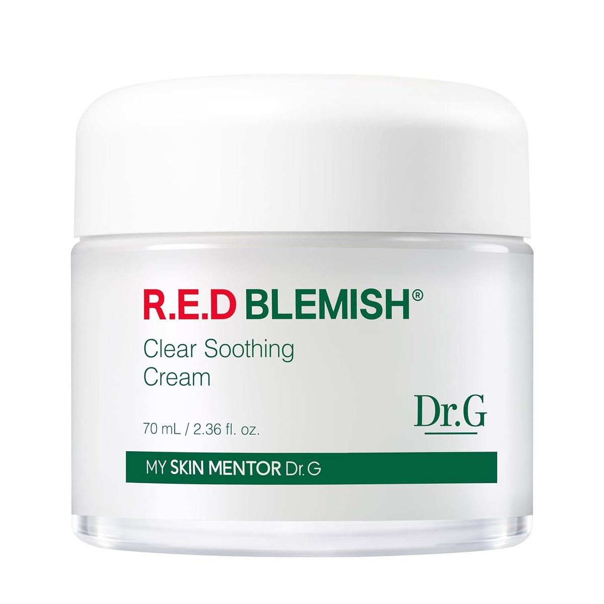 Dr.G Crema Facial Hidratante Calmante para Manchas Rojas, 70ml - Crema Cica, Hidratante Coreano para el Cuidado de la Piel, Hidratante Facial Coreano, Cuidado de la Piel K-Beauty Coreano