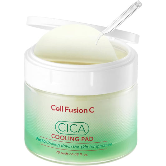 Cell Fusion C Post Alpha CICA Cooling Toner Pad, Almohadillas Tonificantes Coreanas Calmantes y Alivio del Enrojecimiento, Centella Asiática y Madecassoside, 70 Almohadillas / 6.08 fl.oz.